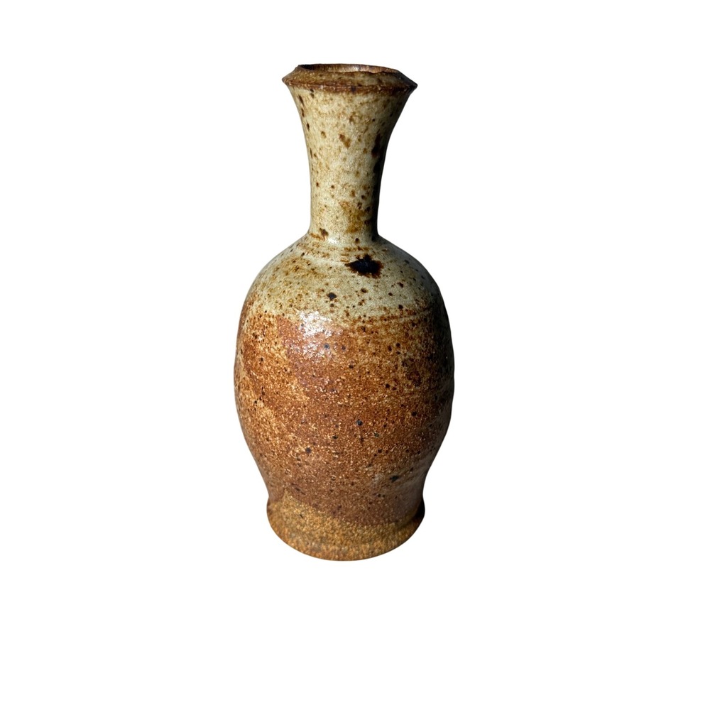 Studio‎ Pottery Bud Vase Earthy Speckled Glaze Stoneware Small Bottle Vase 6"